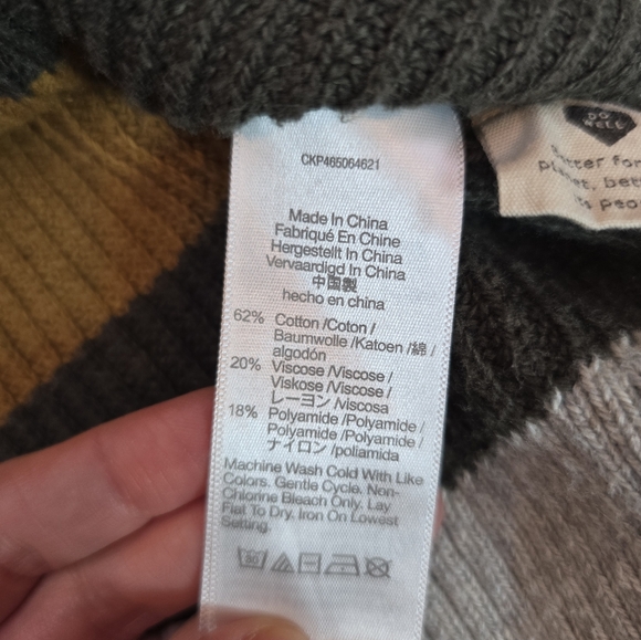 Madewell Thompson Striped Colorblock Crewneck Pocket Sweater Cotton Cozy  Medium - Picture 9 of 11